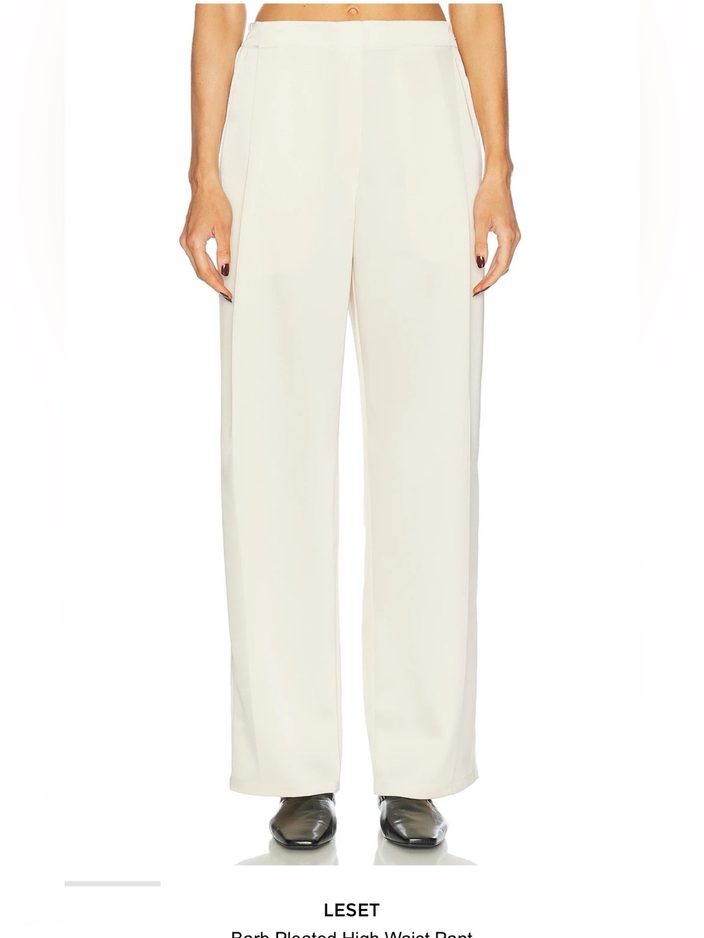 LESET Wide Leg Pants in Cream